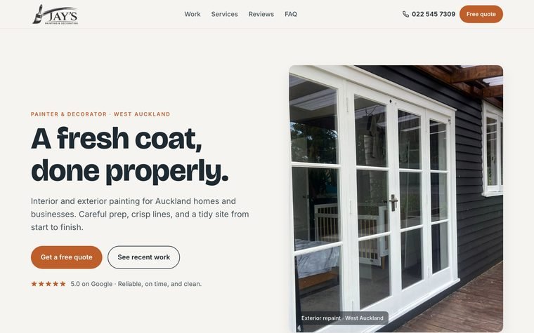 Jay's Painting & Decorating website